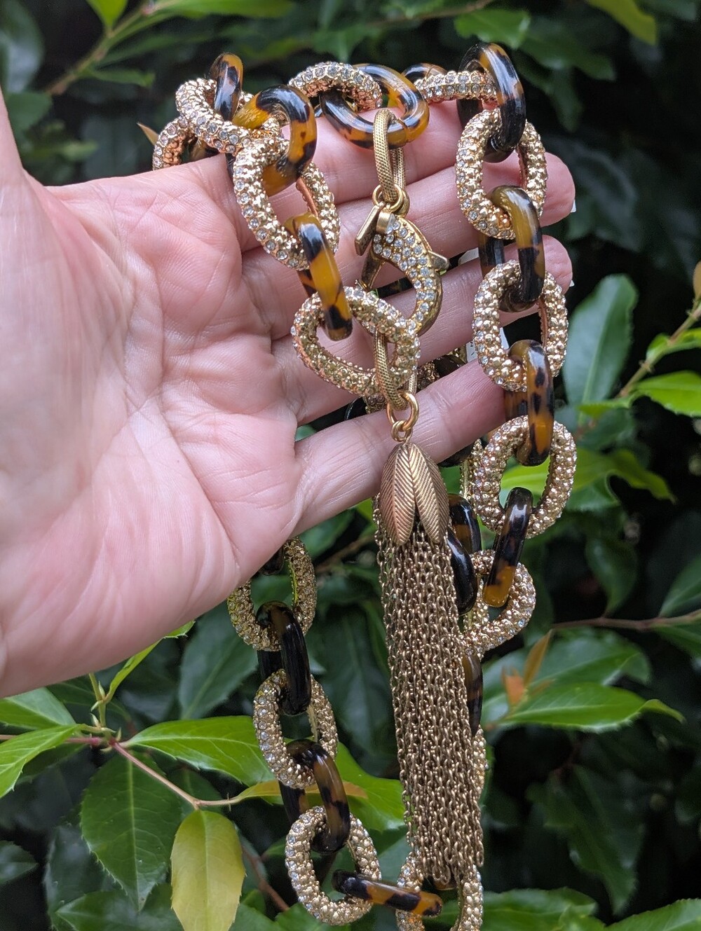 Designer John Wind Woven Link Tortoise Chain Necklace